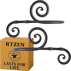 RTZEN Wrought Iron Taper Candle Holders - Black Farmhouse Table Centerpiece Set Of 2