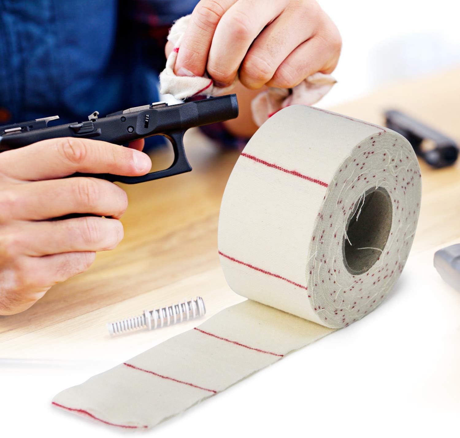 GUGULUZA Cotton Gun Cleaning Patches, Strong Clothss Absorbent Patches, Cut to Size for Multi-Caliber Rifle, Handgun, Shotgun, Pistol Gun Maintenance