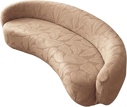 Stretch Semi Circle Curved Sofa Cover, Fitted Couch Cover Curved Shape Sofa, Washable Sectional Couch Protector for Dogs, for Living RoomCoffee,XXL305-350cm