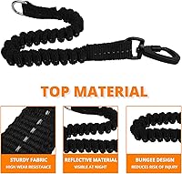 Vista 3 de Correa larga para perro de 10 pies: correas de cuerda resistentes para entrenamiento de perros con gancho giratorio bloqueable, hilos reflectantes