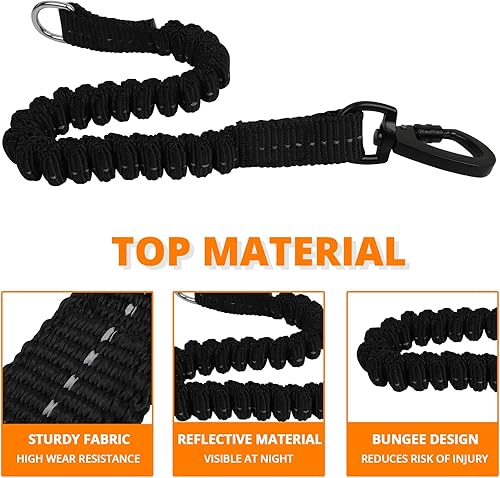 Miniatura 3 de Correa larga para perro de 10 pies correas de cuerda resistentes para entrenamiento de perros con gancho giratorio bloqueable, hilos reflectantes