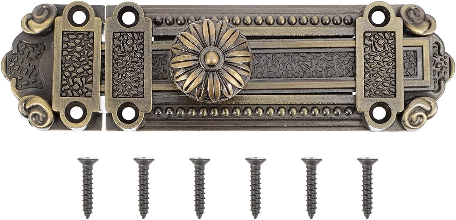 NVSFZGIYG Gate Bolt,Slide Door Lock HaspSlide Hasp,Pc Security Sliding Zinc Alloy Latch Barrel Vintage Decorative Furniture Heavy Duty
