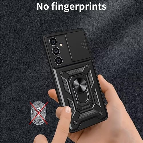 Miniatura 7 de FCSWEET Compatible con fundas para cámara deslizante Samsung A32 4G, soporte de ventana de empuje de grado militar, anillo giratorio de 360, soporte