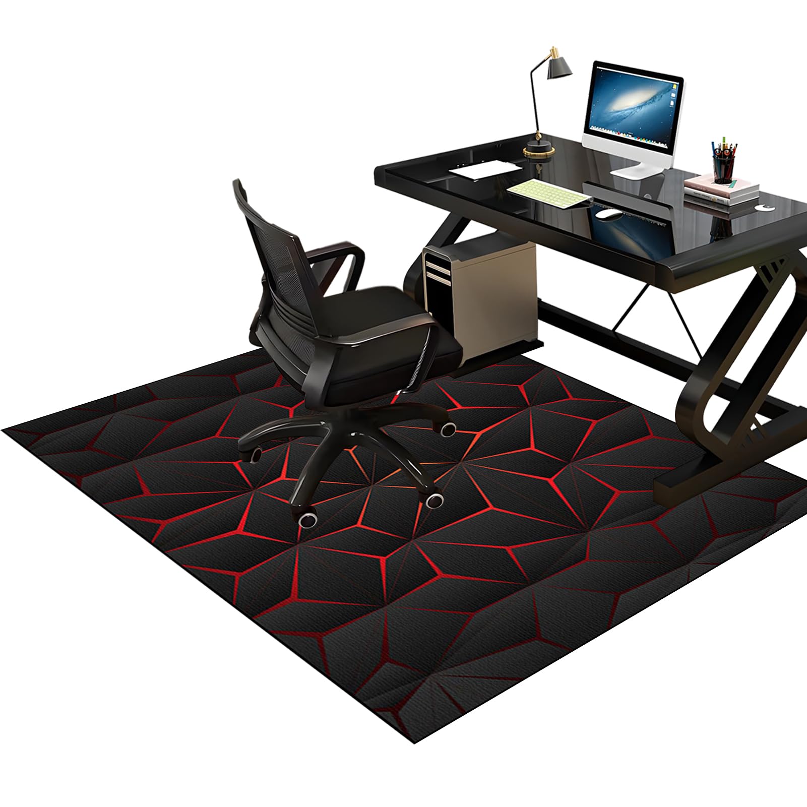 Tkuhknag Carpet Protector Chair Mat, Easy Glide Home Office Rolling Chair Mat for Low Pile Carpets, 120 x 160 cm Rectangular Hard Carpet Floors Protector, Gaming Chair Mat Non-Slip Desk Chair Mat