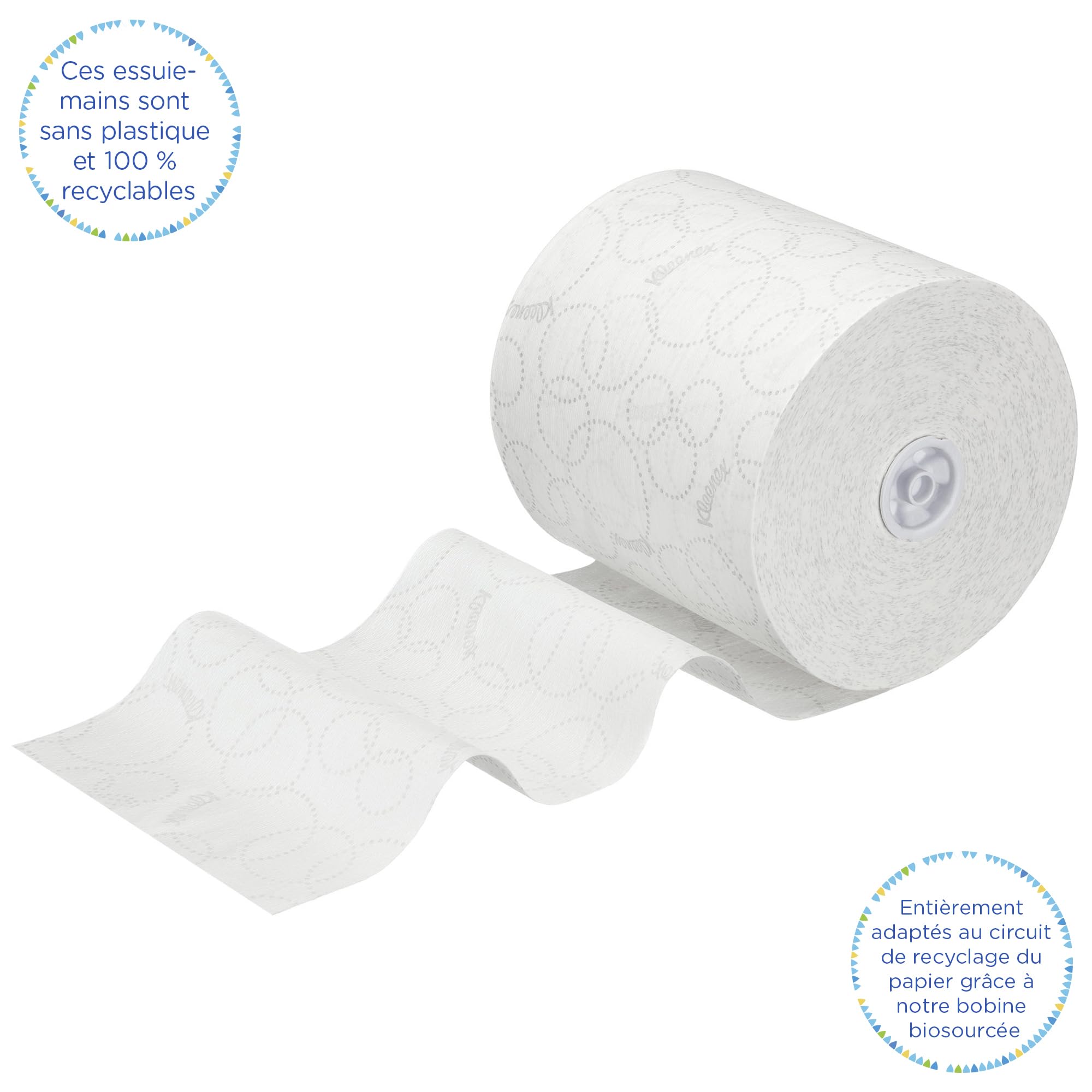 Kleenex® Ultra Essuie-Mains Roulés 6780 – Papier à 2 Épaisseurs, Airflex™, Gaufré, Recyclé – 6 Rouleaux x 150 m (600 Feuilles Total)