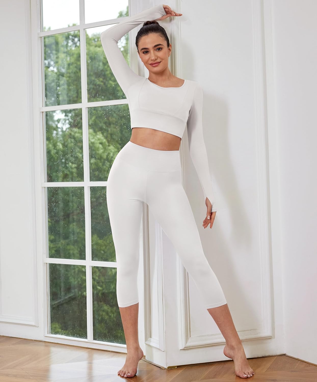 VALANDY Creamlush 3 Pack Capri Leggings for Women-High Waisted Comfy Stretchy Soft Yoga Casual Lounge Pants - Image 5