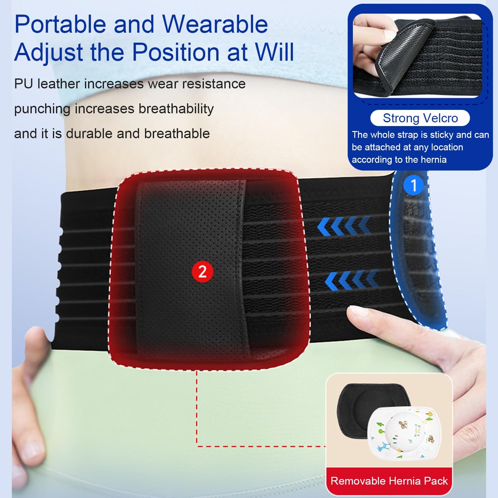 Fascia per Ernia Ombelicale Uomo, Fascia Elastica Addominale per Donne e Uomini, Pancera Post Operatoria con 2 Cuscinetti di Compressione Unici(Small)