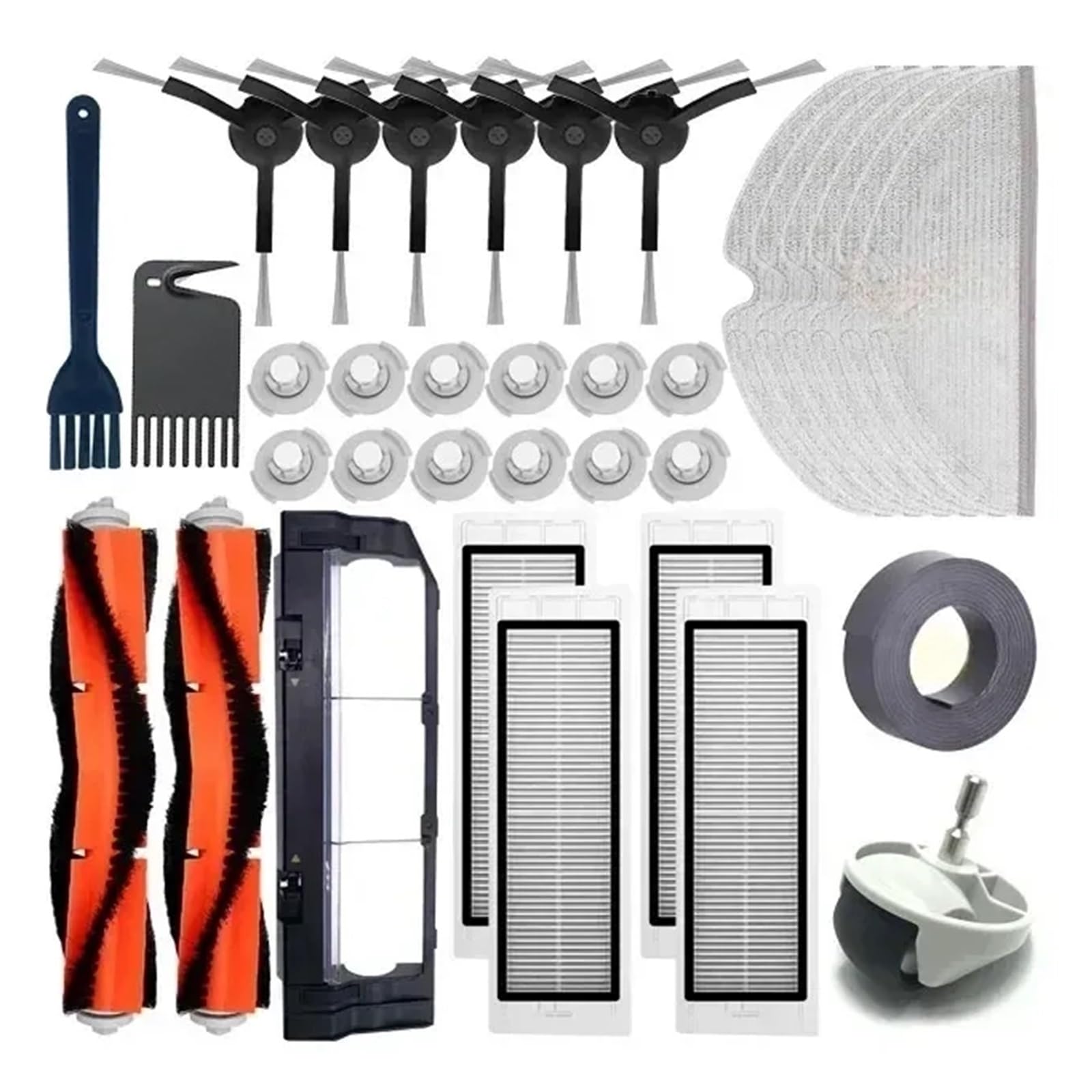 Accesorios De Cepillo Lateral/Principal De Paño De Fregona con Filtro HEPA, Compatible con Roborock S5 S50 S51 S55 S6 S60 S6 Pure, Repuestos De Aspiradora(35pcs.)
