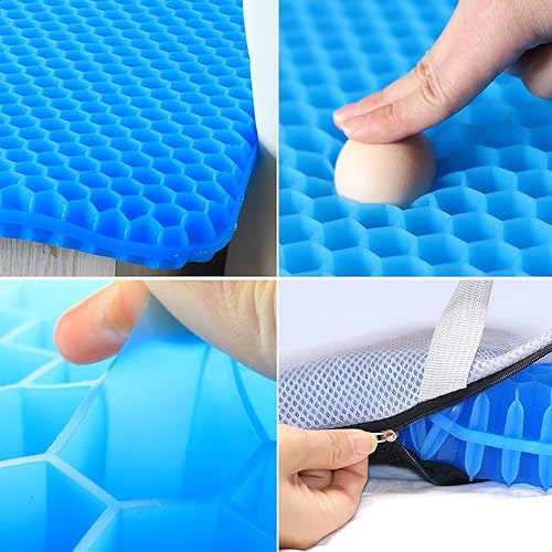 Miniatura 8 de Cojín de gel para asiento largo  Cojín de alivio del dolor de espalda, cadera, coxis  Cojín de asiento de gel para silla de oficina, coches, cojín