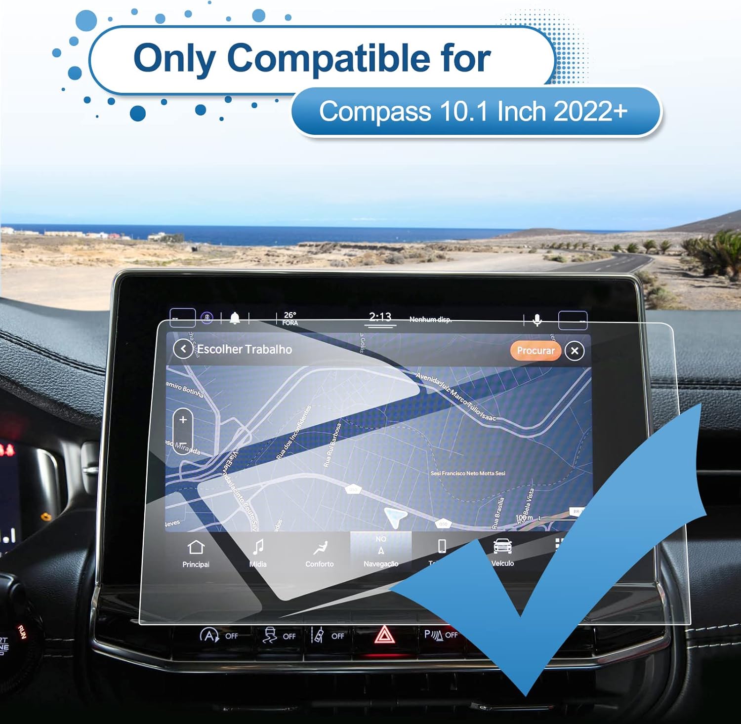 Coleya 2022 2023 Compass Screen Protector, for Jeep Compass (Latitude