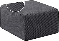 Vista 7 de Funda otomana elástica cuadrada de 24 x 24/38 x 38/40 x 40 pulgadas, funda otomana extragrande, protector de muebles, protector de muebles, funda