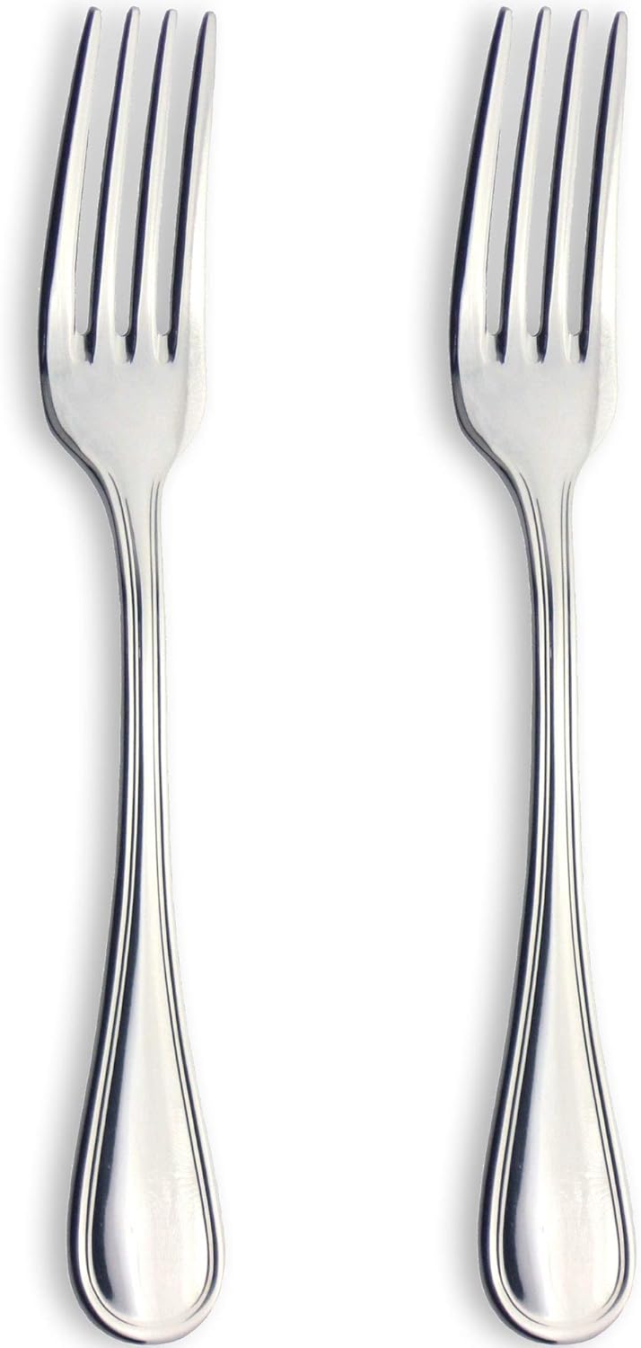 Nagao White Silverware Dinner Fork, 2 Pieces, Nickel Silver, Made in Japan