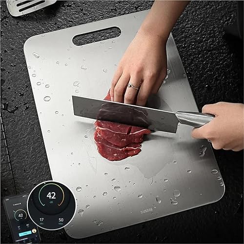 Miniatura 3 de Stainless Steel Cutting Board Thickened Stainless Steel Cutting Board Household Kitchen Kneading Dough(39x28cm)