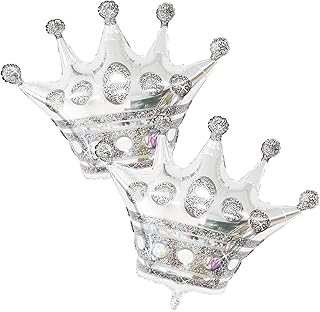 2Pcs Silver Crown Foil Balloons Party Decorations.For Birthday Party Anniversary Supplies