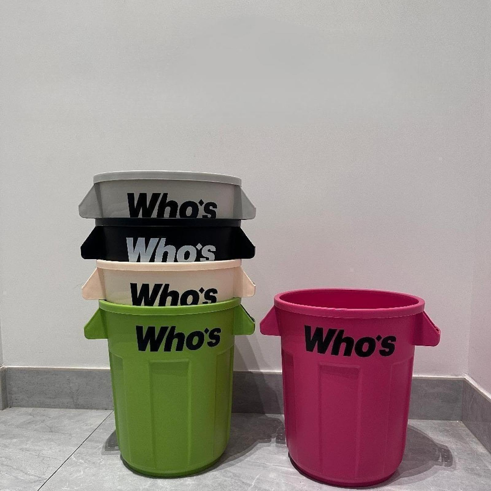 Papelera Contenedor de Basura Cesto Organizador Basurero Grande de PP Diseño Práctico para Reciclaje y Ordenamiento Adecuado para Hogar Dormitorio, Blanco