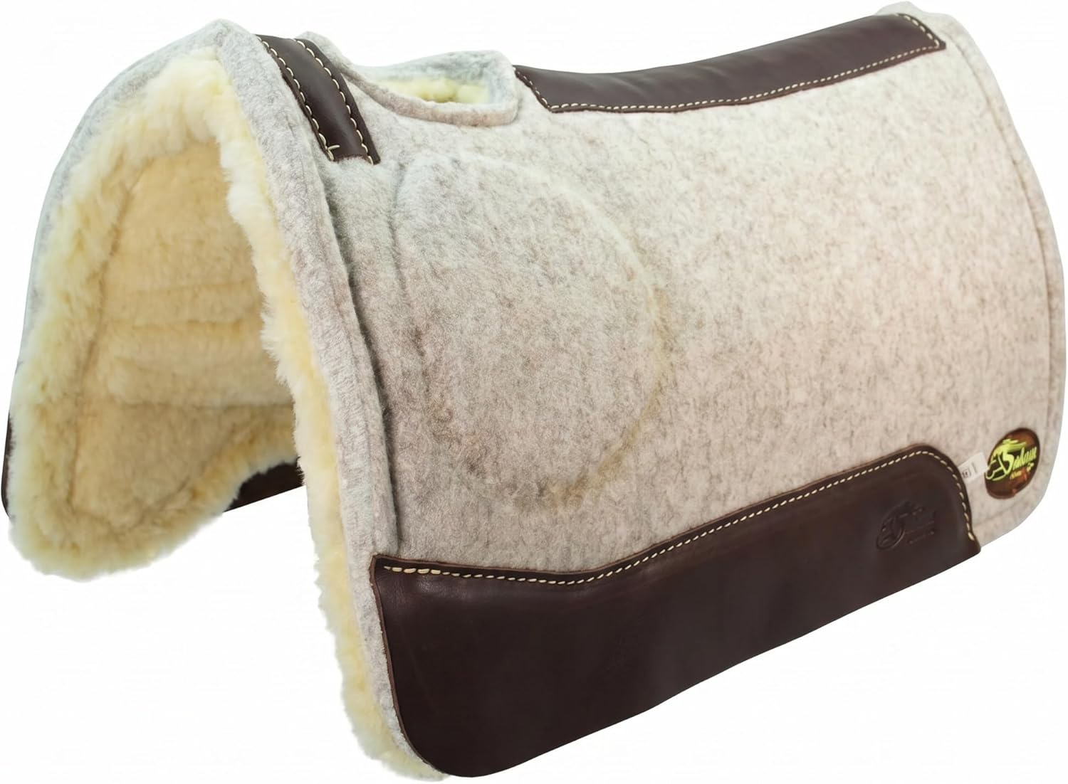 Southwestern Equine OrthoRide Elite Made in the USA Saddle Pad Premium Tan Topper with Fleece Bottom 1"