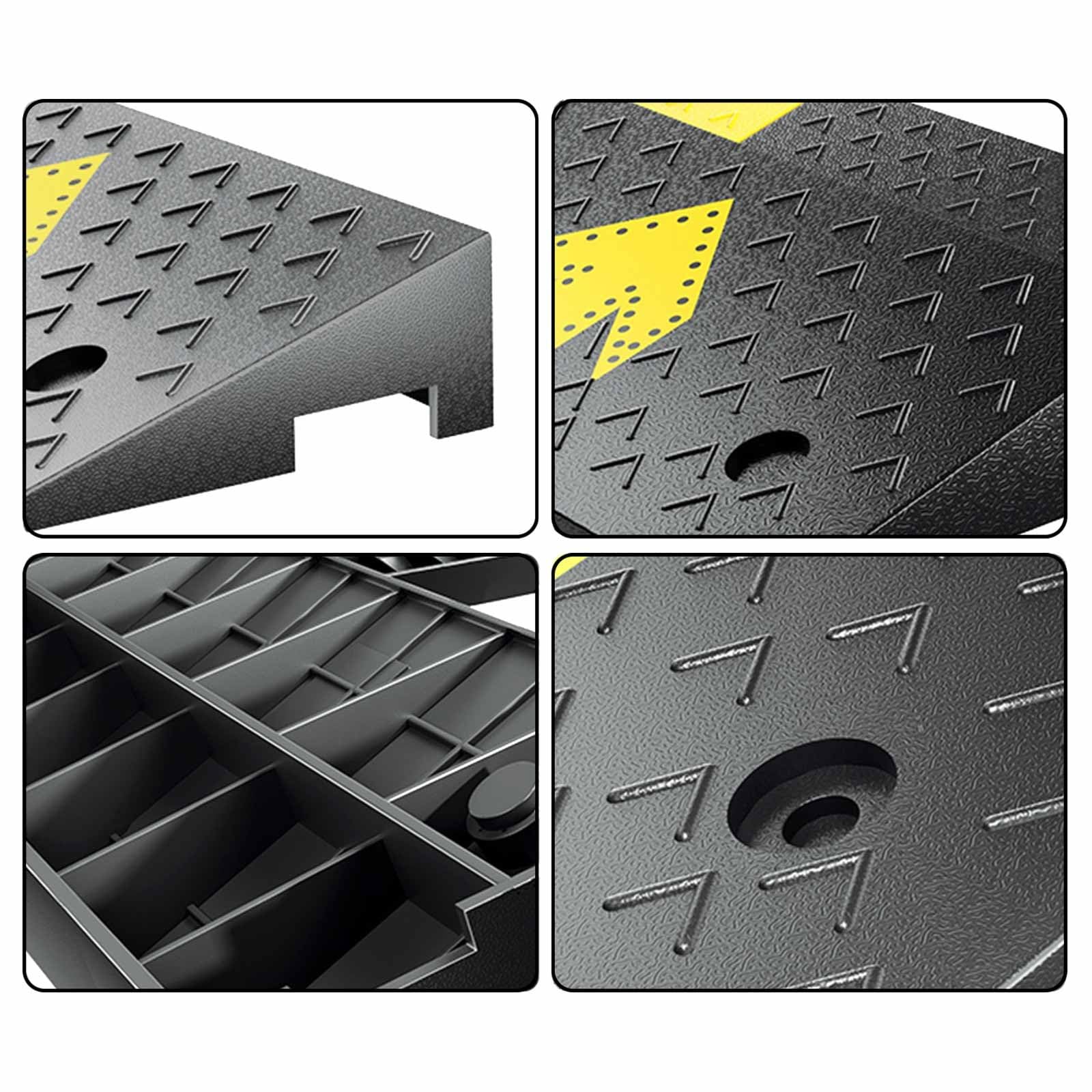 Rampa de Umbral de Goma Acceso Antideslizante para Bordillos 100x25x10cm 100x25x5cm 100x25x8cm Rampa Acceso Coche PortáTil para Coche, Motocicleta, Silla de Ruedas Rampa de Acceso(5cm/2" Rise high)