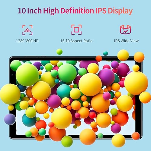 Miniatura 4 de Tablet Android de 10 pulgadas con funda, Tablet PC Android 12 con 4 GB (2 + 2 GB expandir) RAM 32 GB ROM, procesador de 1.6 GHz, batería de 6000