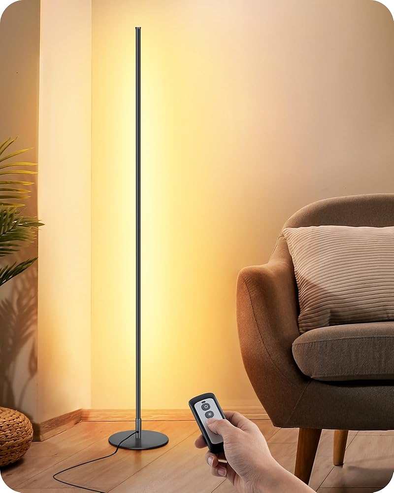 EDISHINE LED Corner Floor Lamp with Remote, 57.5