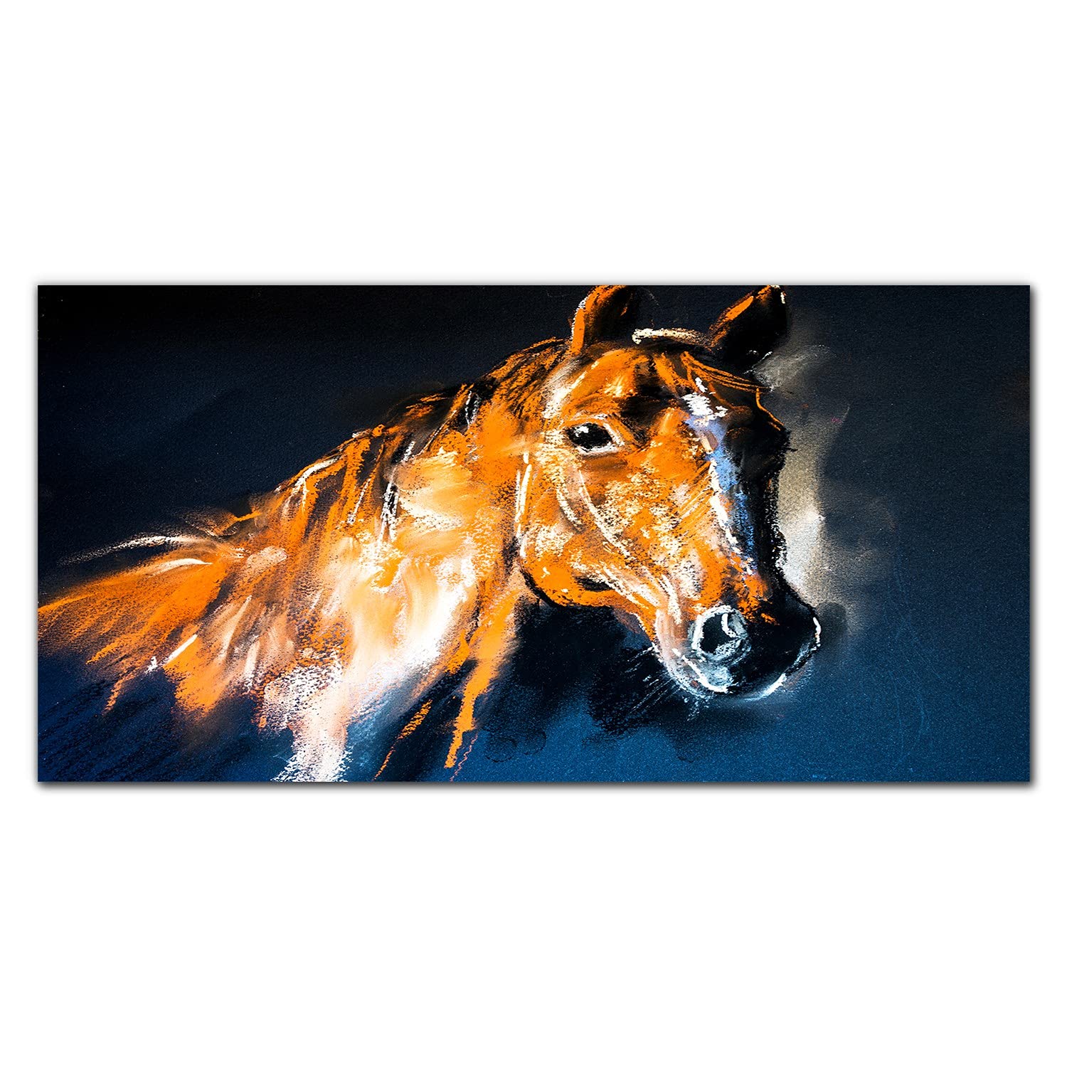 Dosseret en verre trempé de cuisine 120x60cm panneau décoratif cheval