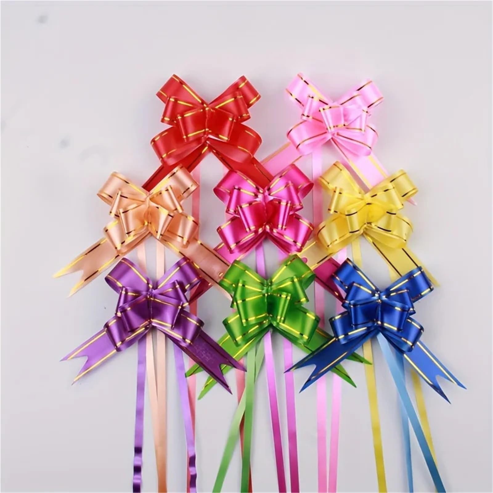 Schleifen zum Aufhängen, dekoriert, für Party, Hochzeit, Weihnachtsbaum, Geschenkverpackung, Knoten, Rot, 100 Stück