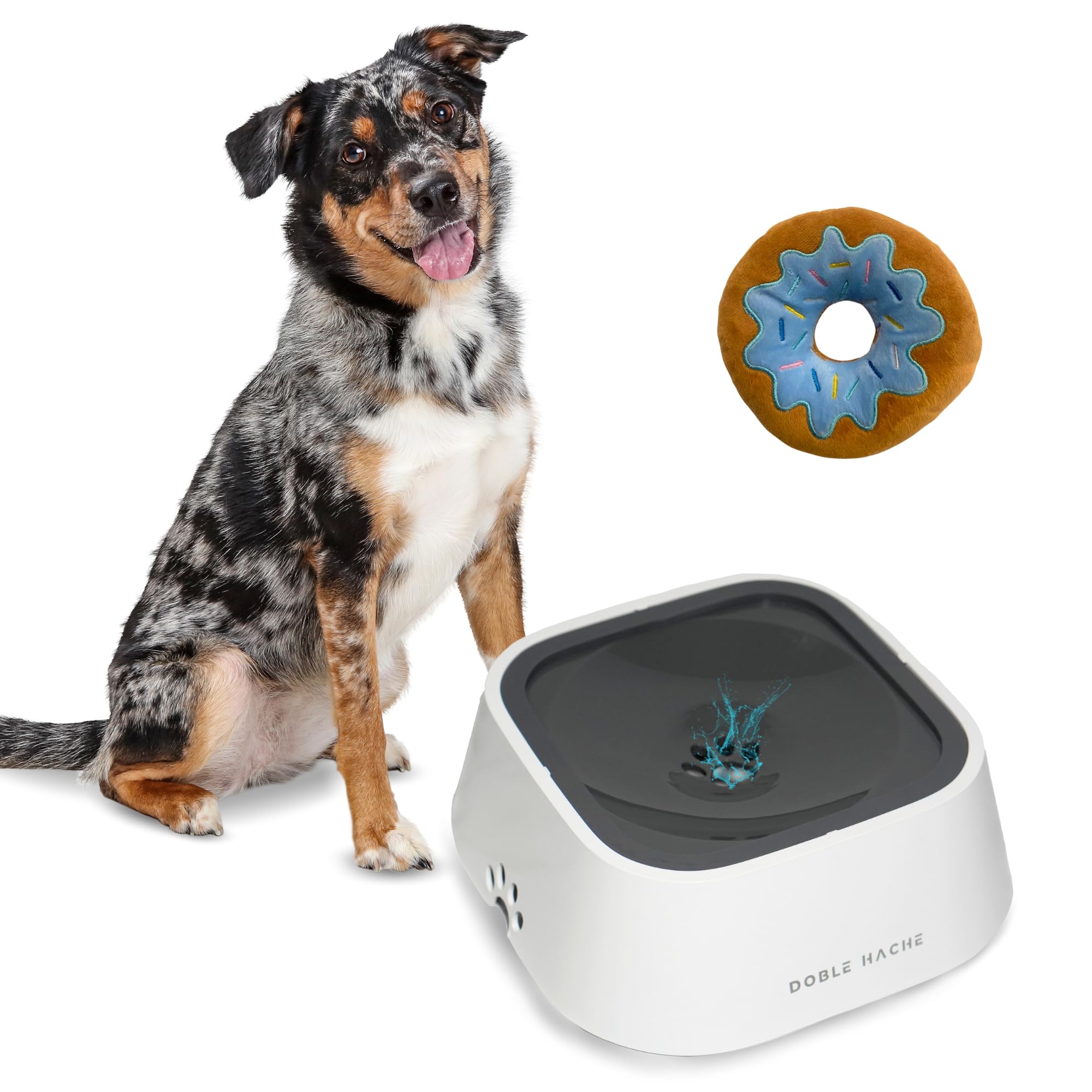 Doble Hache Bebedero Perro Antigoteo 1,5 litros, Portátil – Bebedero Antisalpicaduras y Antideslizante, Cuenco Flotante Alimentación Lenta para Perros/Gatos, a Prueba de Fugas, Hogar Limpio (Oscuro)