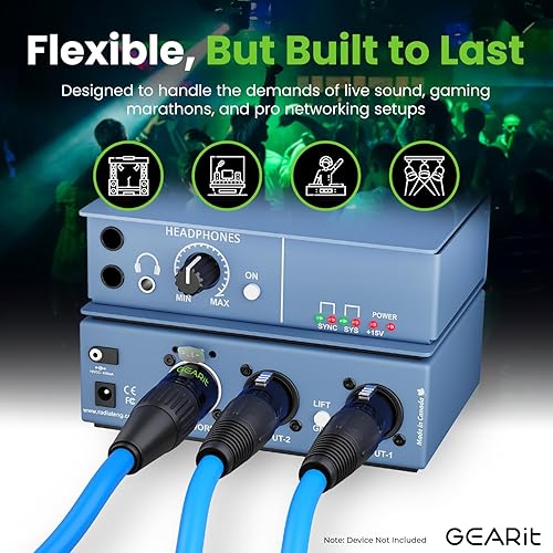 Miniatura 10 de GEARit Cable Ethercon CAT6 blindado (100 pies) de audio profesional e iluminación RJ45 compatible con EtherCON para estudio, escenario, conciertos,