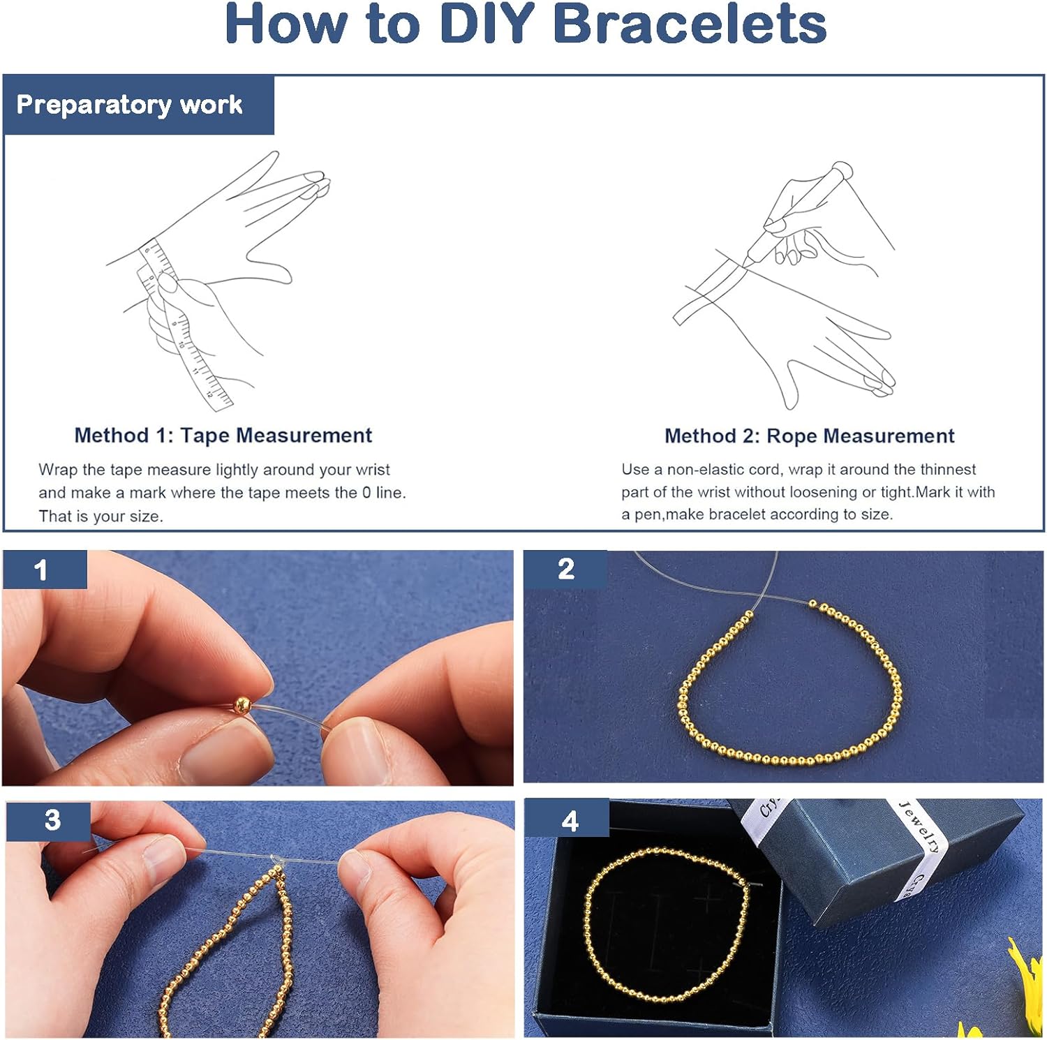 50Pieces 18K Gold 925 Sterling Silver Beads 3mm Round Spacer Beads for DIY Bracelets Necklace Making, Hole:1mm - Image 6