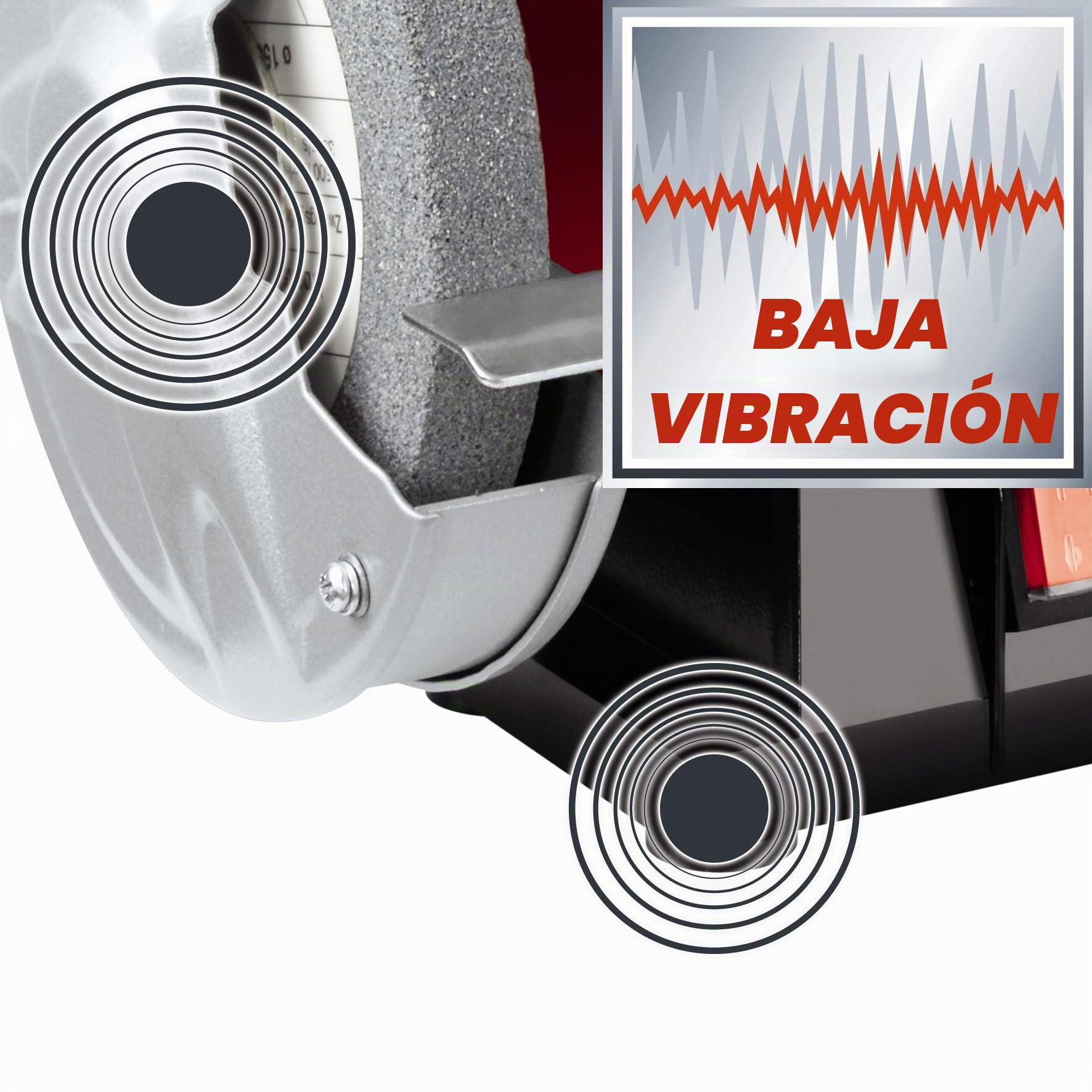 Einhell TH-US 240 - Esmeriladora combinada, 4 patas de goma antideslizantes, 230 V, 240 W (ref. 4466150)