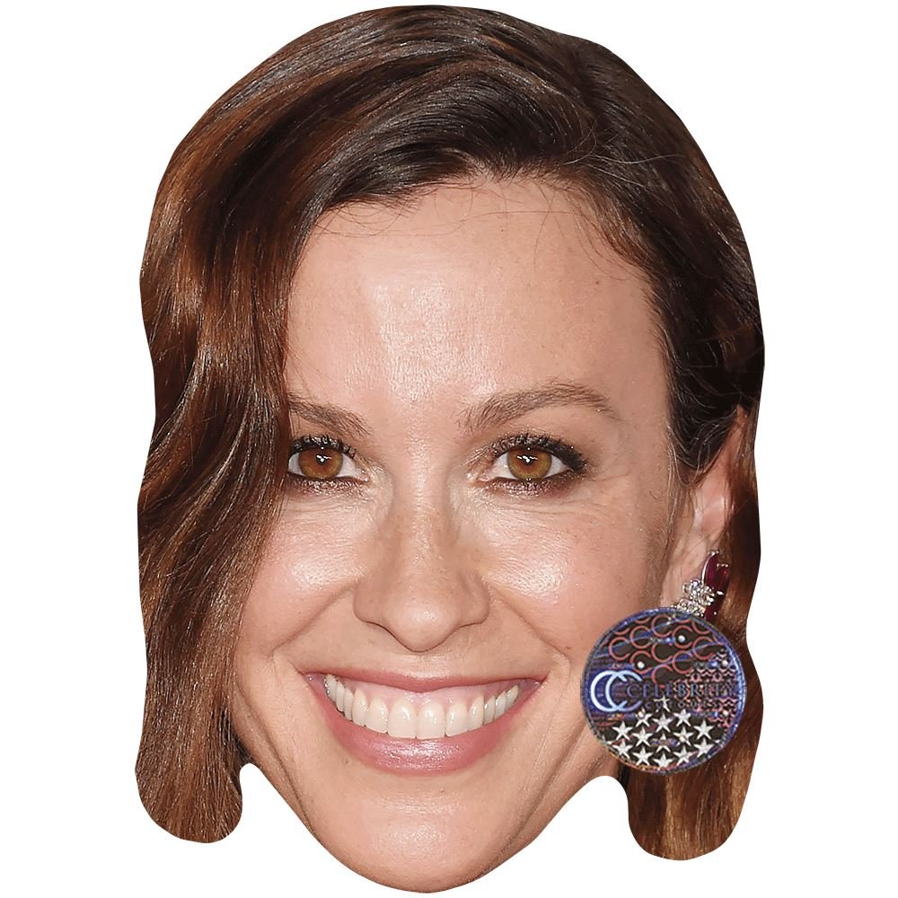 Celebrity Cutouts Lifelike Alanis Morissette Celebrity Mask, Flat Card Face, Fancy Dress Mask