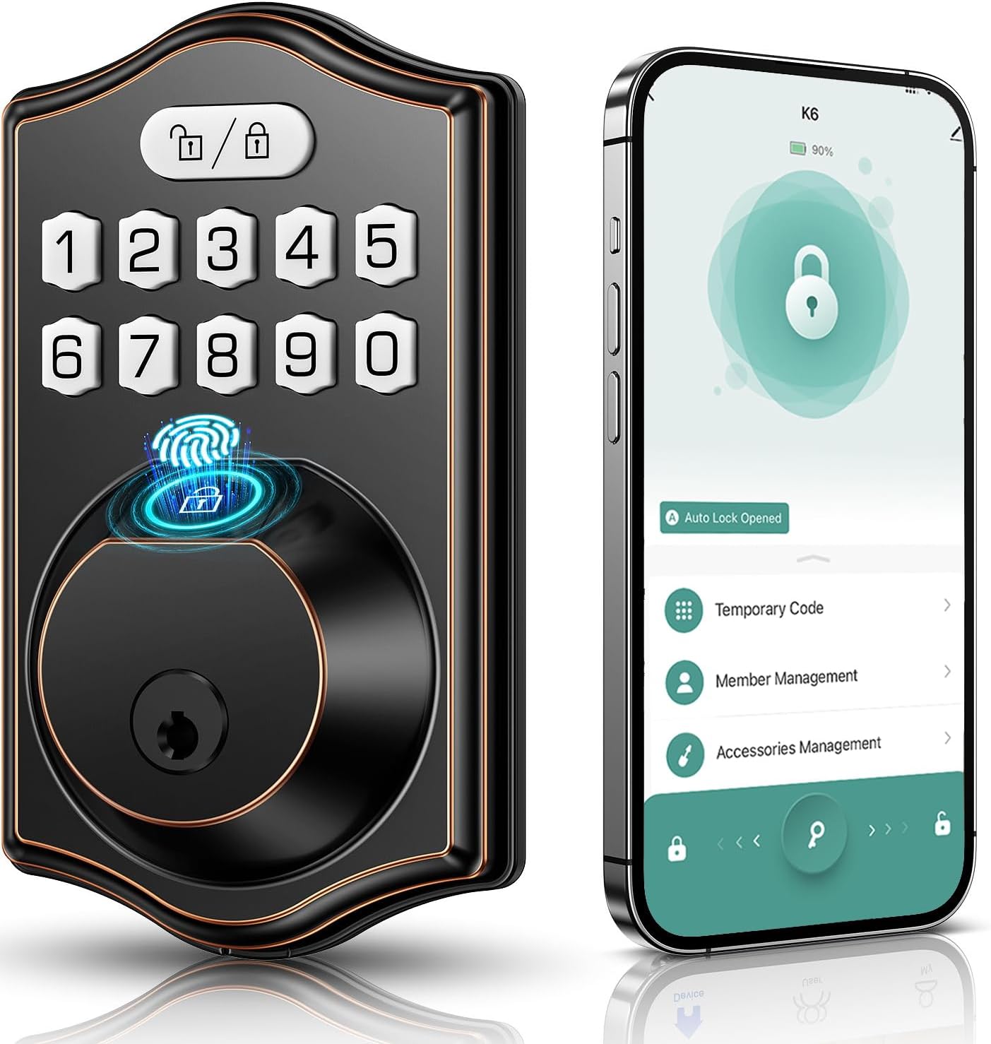 MENDANS Keyless Entry Door Lock-Deadbolt Smart Lock, Fingerprint