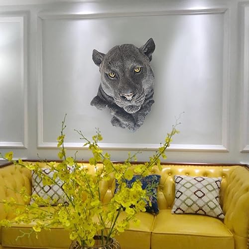 Miniatura 6 de Estatua de la cabeza, coleccionables colgantes de pared, figuras 3D para el hogar, sala de estar, mueble de TV, decoración de restaurante, pantera