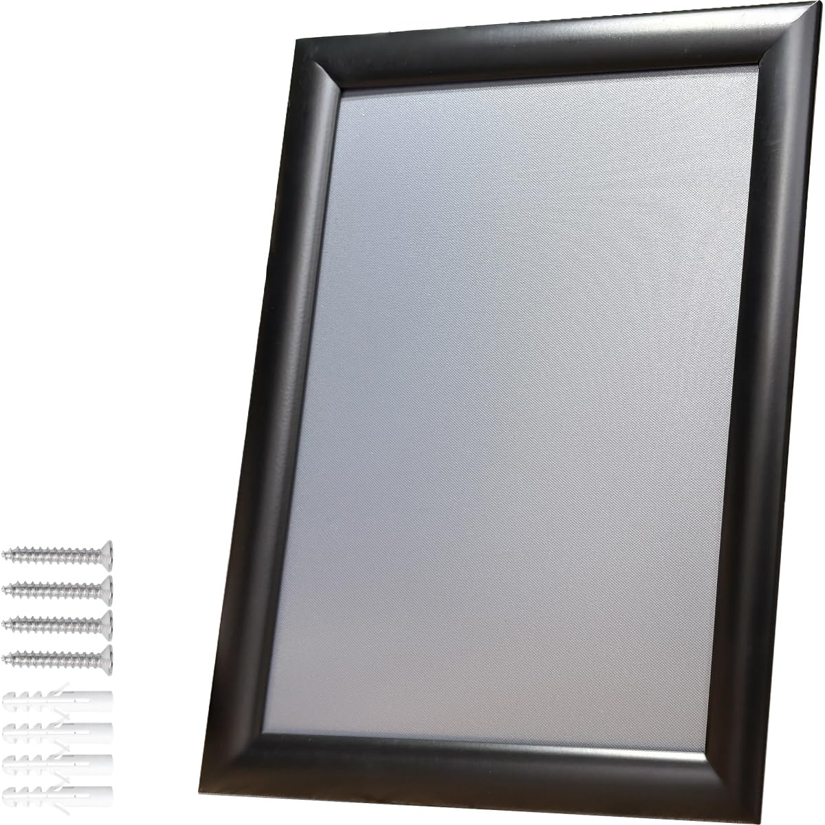 Albyco - Picture Frame A4 Easy-Click System - Photo Frame, Poster Frame, Frame A4 Format - 21 x 29.7 cm - Thickness of Frame 20 mm - Colour: Black - Metal