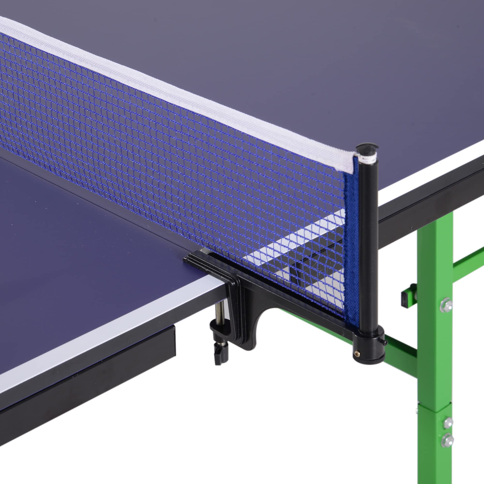 HOMCOM Tavolo da Ping Pong Pieghevole Interno con 8 Ruote 152.5 × 274 × 76cm