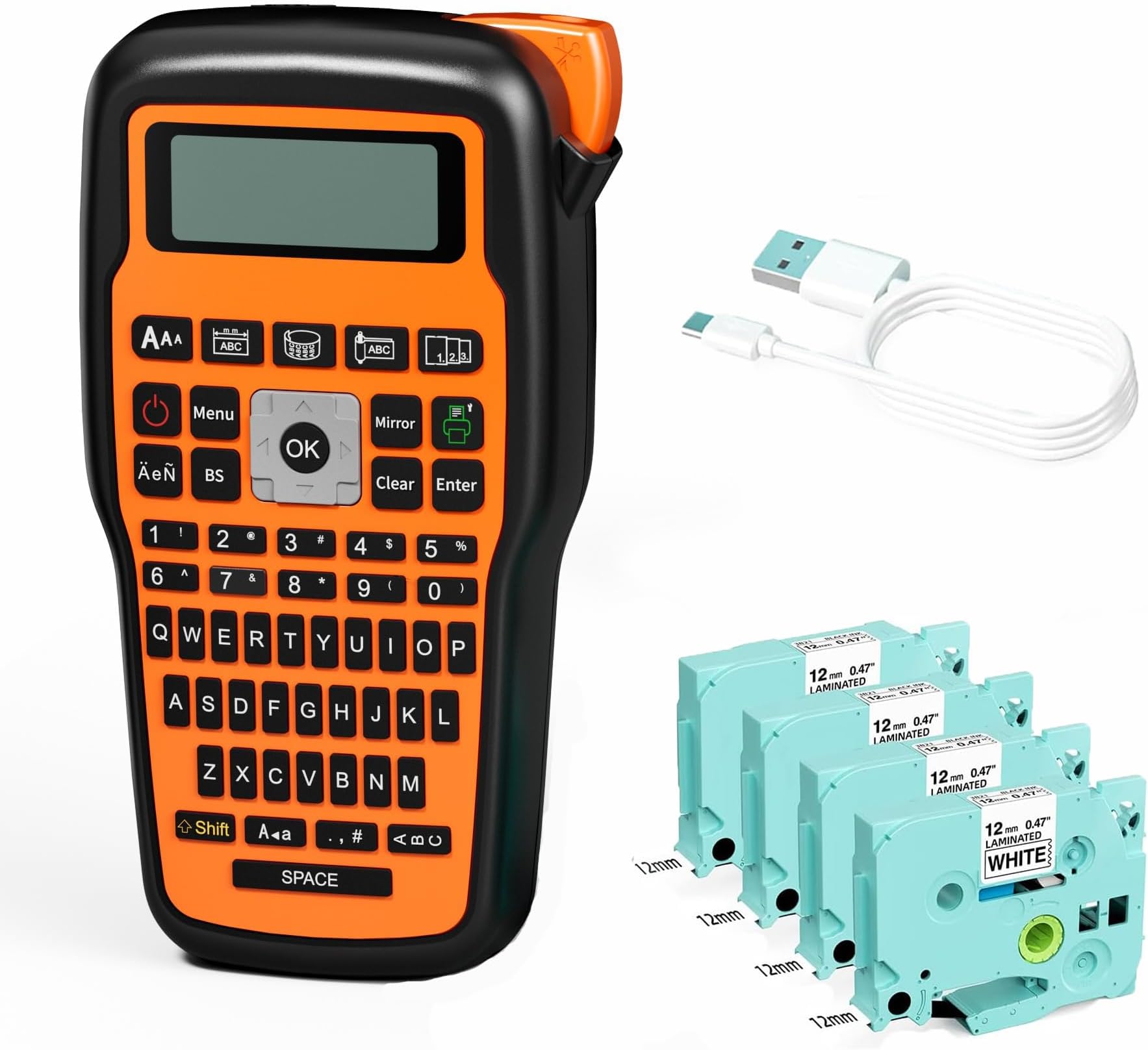 Vixic Label Maker, E1000 Label Maker Machine with 4 Tapes