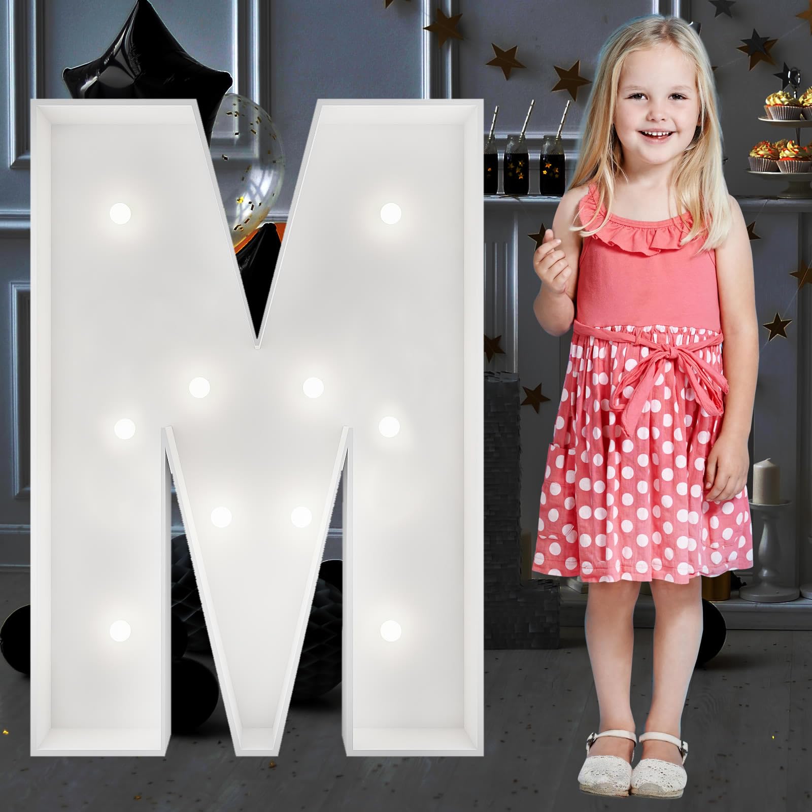 Cool White 3FT Marquee Light Up Letters, Light Up Letter M, Marry Me Light Up Letters, Giant Marquee Letters for All Events, Birthday Wedding Decorations Party Decor