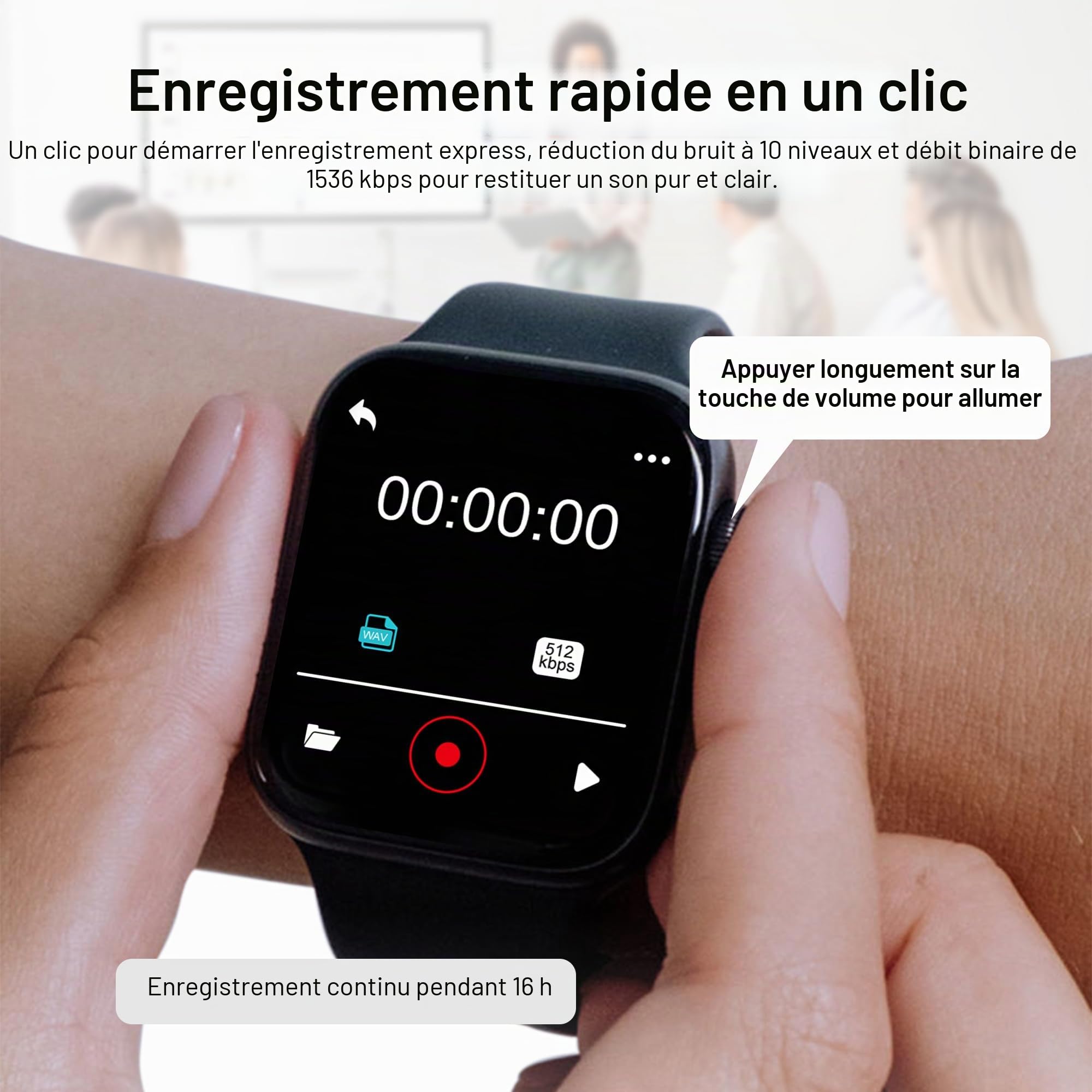 SWOFY Lecteur MP3 32GB Bluetooth 5.3, Écran Tactile, Bracelet Sport – Enregistrement HiFi, Traceur de Fitness, pour Course/Salle de Gym (Noir)