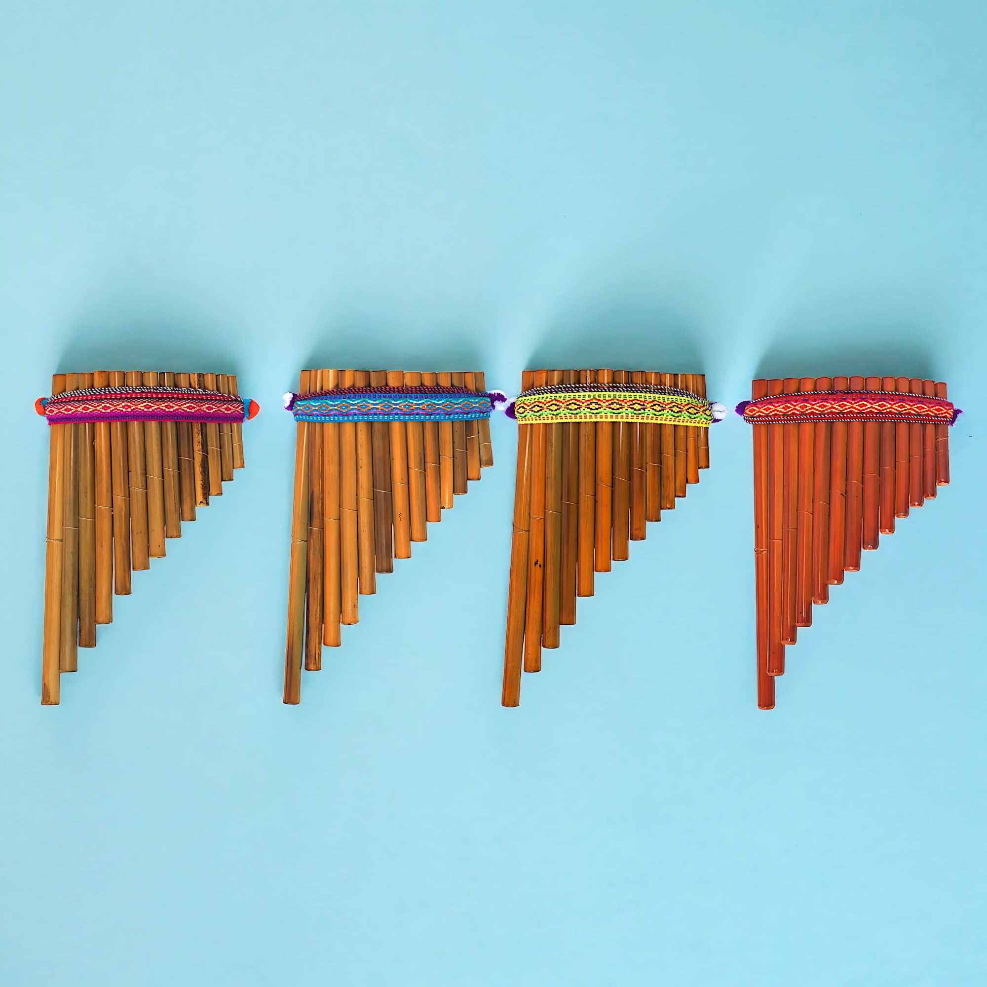 Peruvian Pan Flute, 13-Notes, Bamboo | Authentic Hand-Made Curved