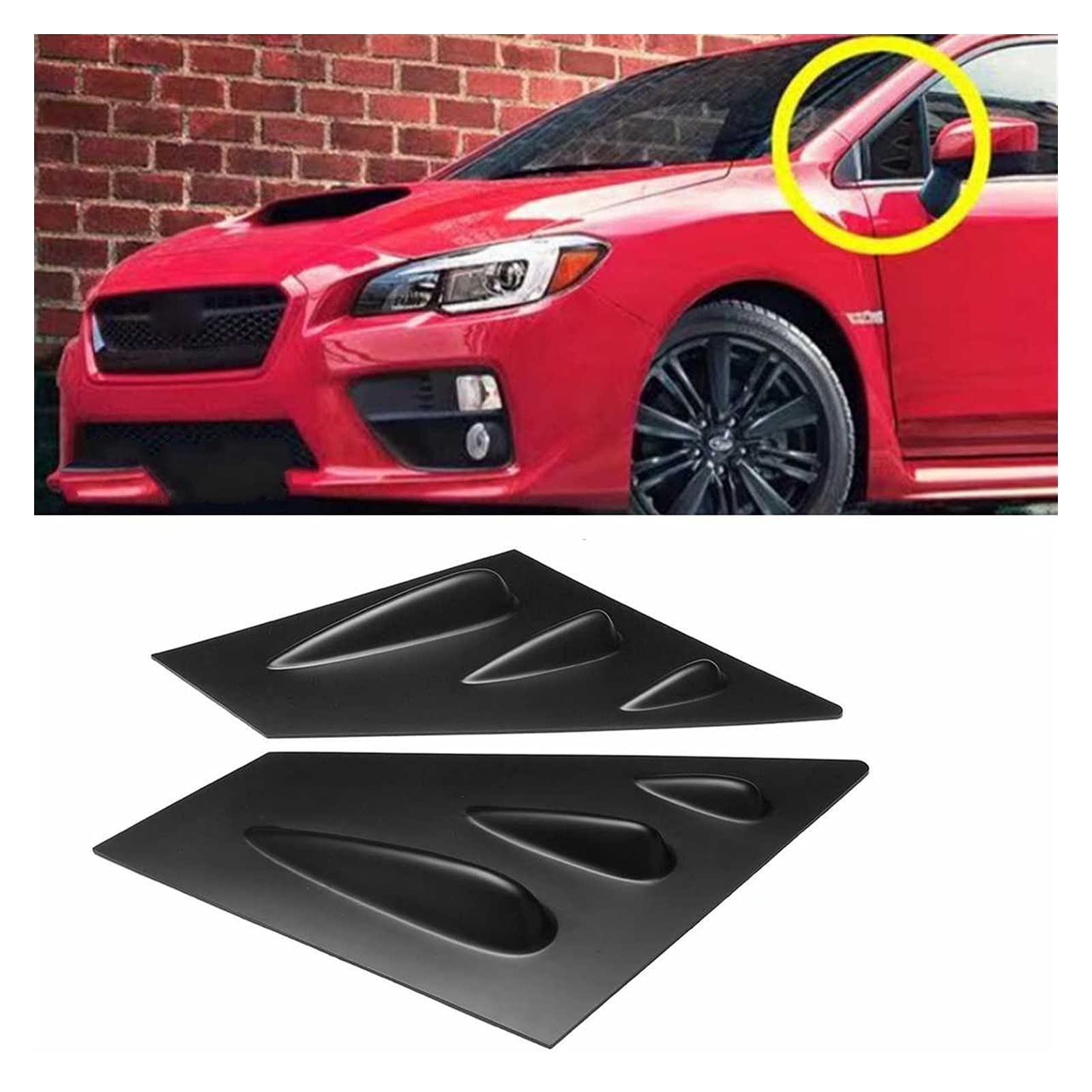 Car Hood Vents Air Intakes Flow Scoop For Subaru WRX STI 2015 2016 2017 2018 Car 1/4 Side Vent Window Scoop Louver Trim 1 Pair Car Hood Vents