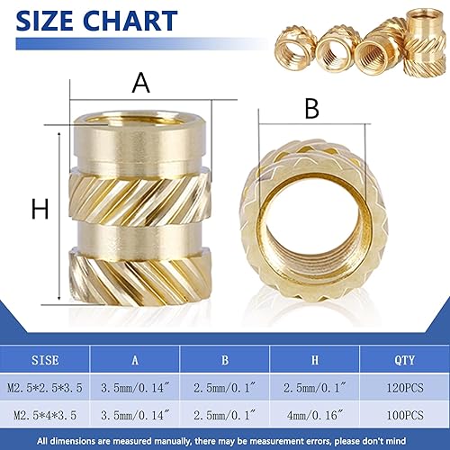 Vista 14 de 415 piezas M2 M3 M4 M5 M6 insertos roscados para juego de calor de plástico, kit surtido de inserciones de latón para impresión 3D moldeo por 415