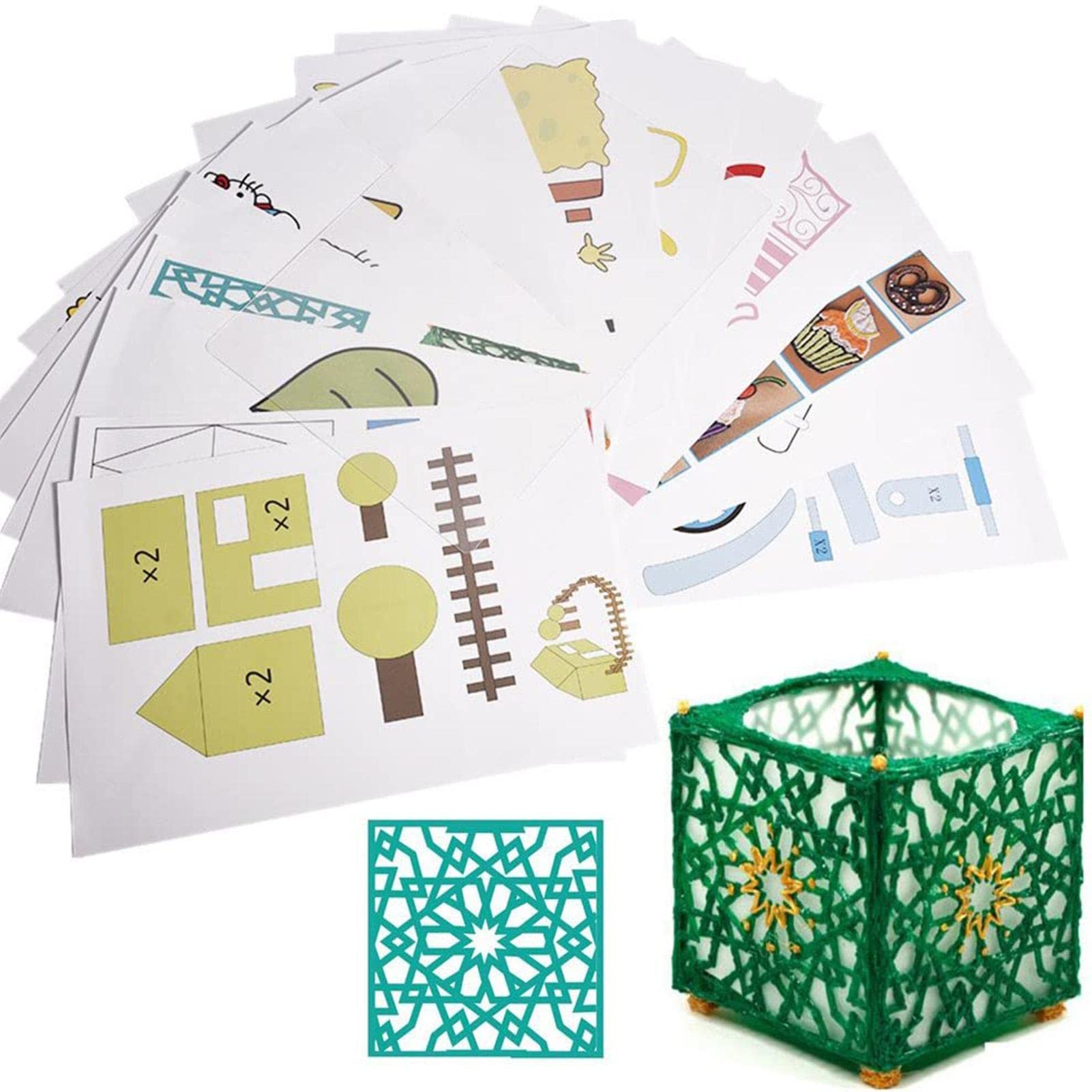 Papel de Plantilla para Bolígrafo 3D, 20 Piezas de Papel de Impresión de Bolígrafo 3D para Pintura, Plantilla de Grafiti, 40 Patrones de Dibujos Animados, Kit de 250 Mm X 170 Mm para Niños, Bricolaje,