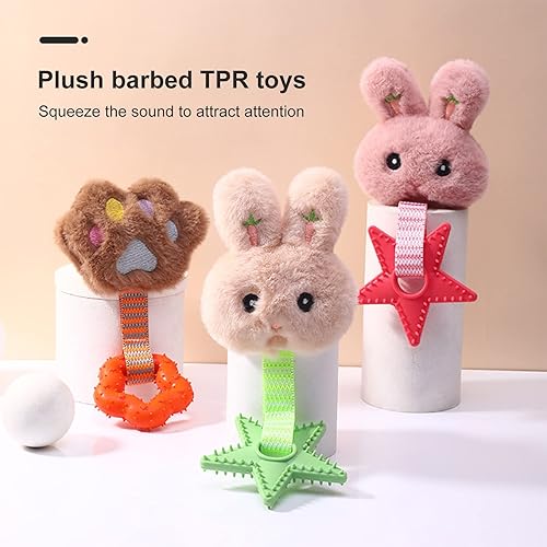 Miniatura 4 de Juguetes de peluche chirriantes para perros, diseño de dibujos animados, juguetes interactivos para perros, lindo juguete masticable para perros