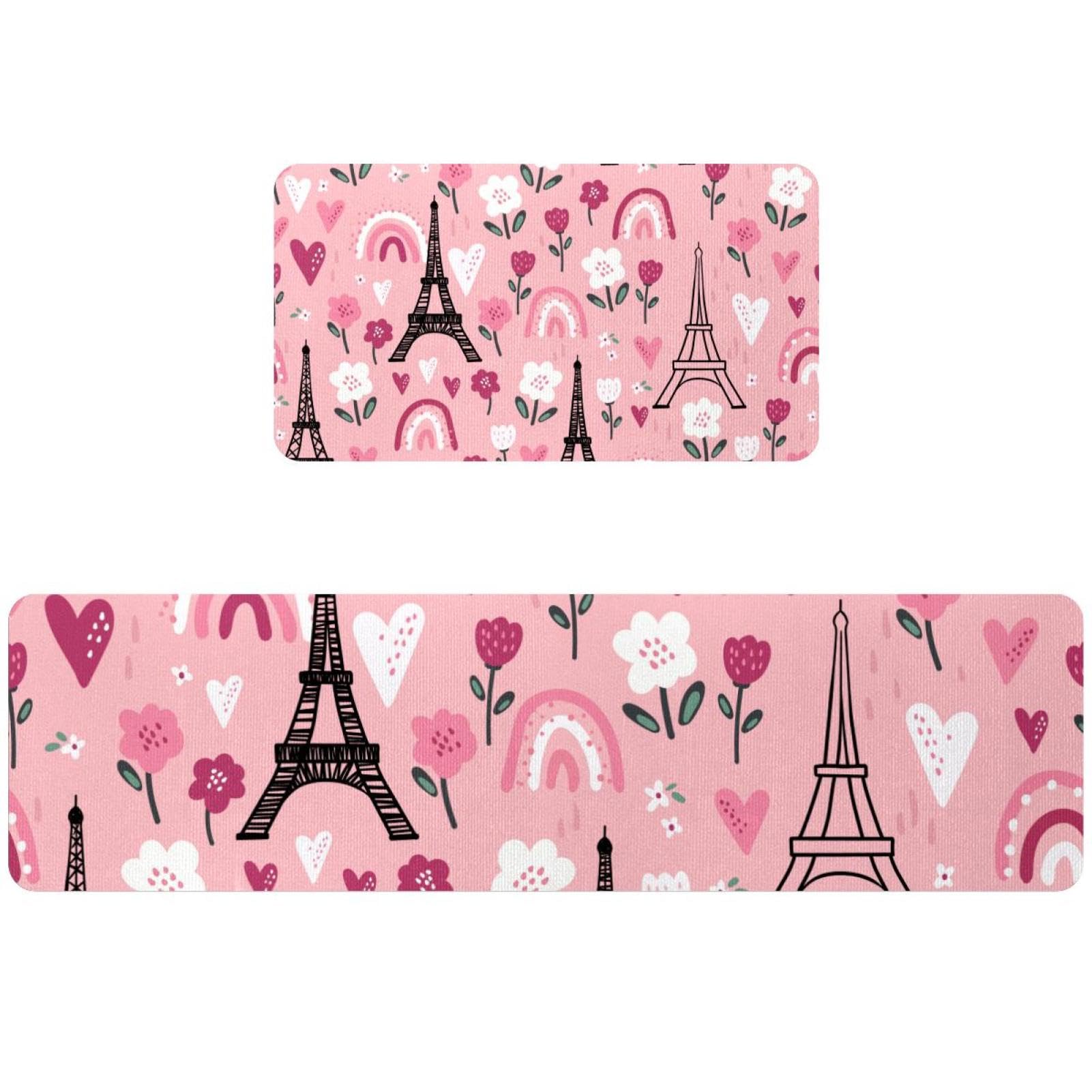 Tapete de cocina antideslizante y lavable con hermoso diseño de Torre Eiffel