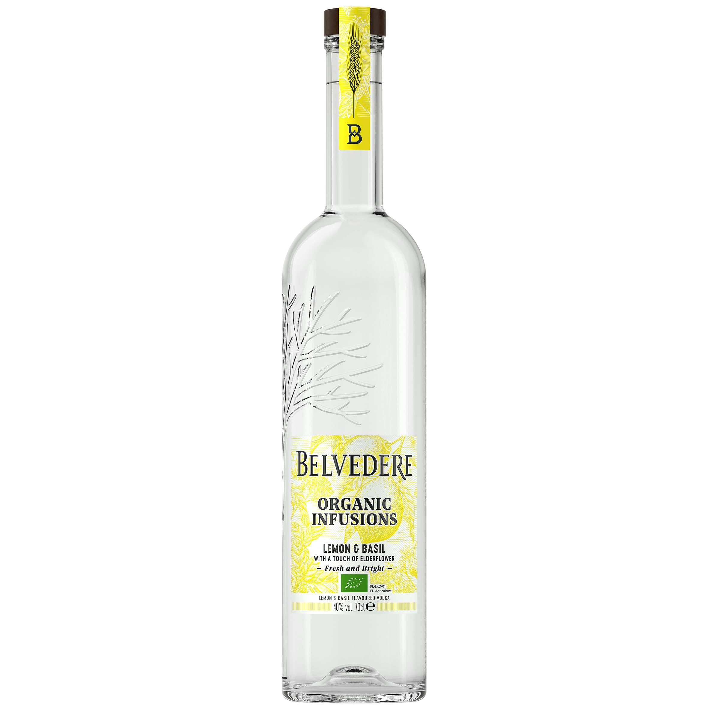 Belvedere Organic Infusions Lemon & Basil, 70cl