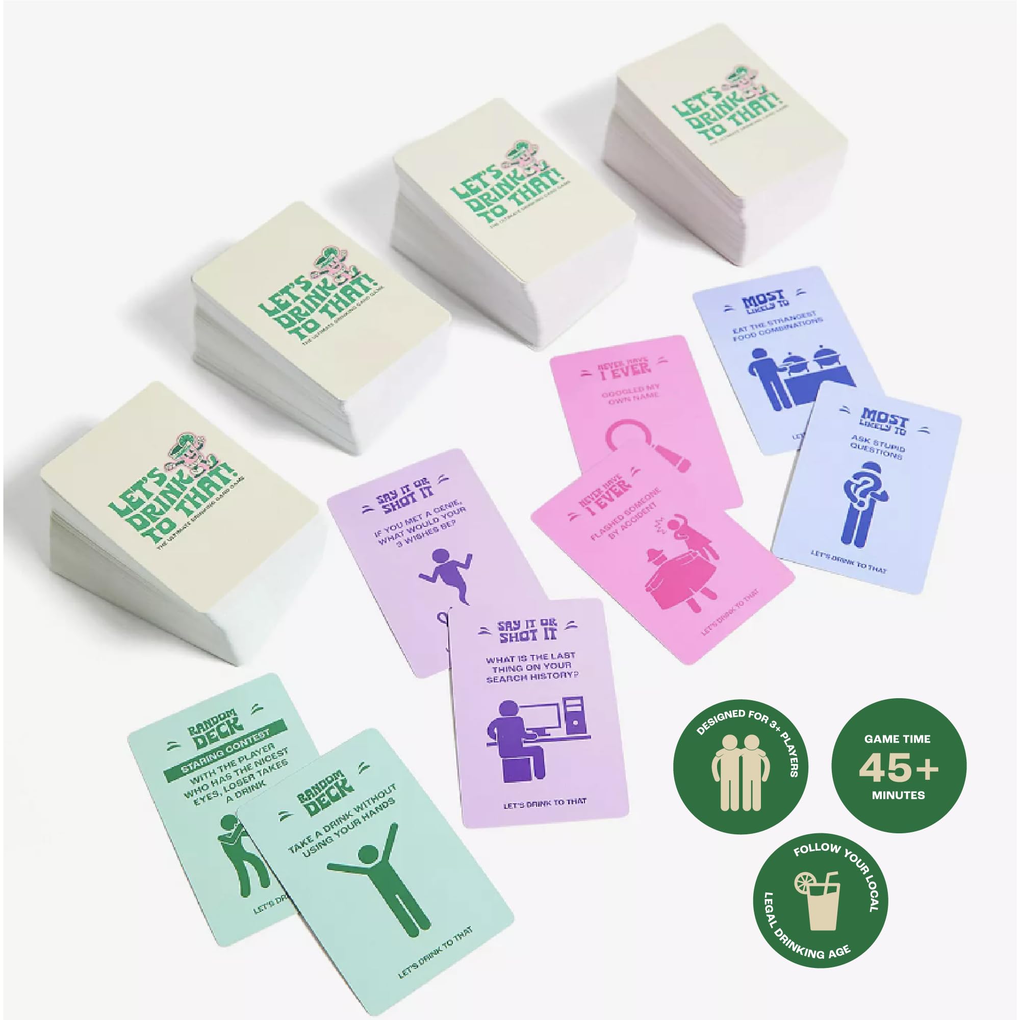 Let's Drink To That - Das ultimative Trinkkartenspiel | Trinkkartenspiel für Partys, Studenten, Junggesellenabschied + Junggesellinnenabschied | Kartenspiel für Uni Freshers | Hausparty-Spiel |
