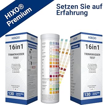 130 x 16-in-1 drinking water test strips in tube water analysis for 16 parameters ideal water test strips for drinking water pool spa and aquarium tests water hardness lead copper iron and much more.