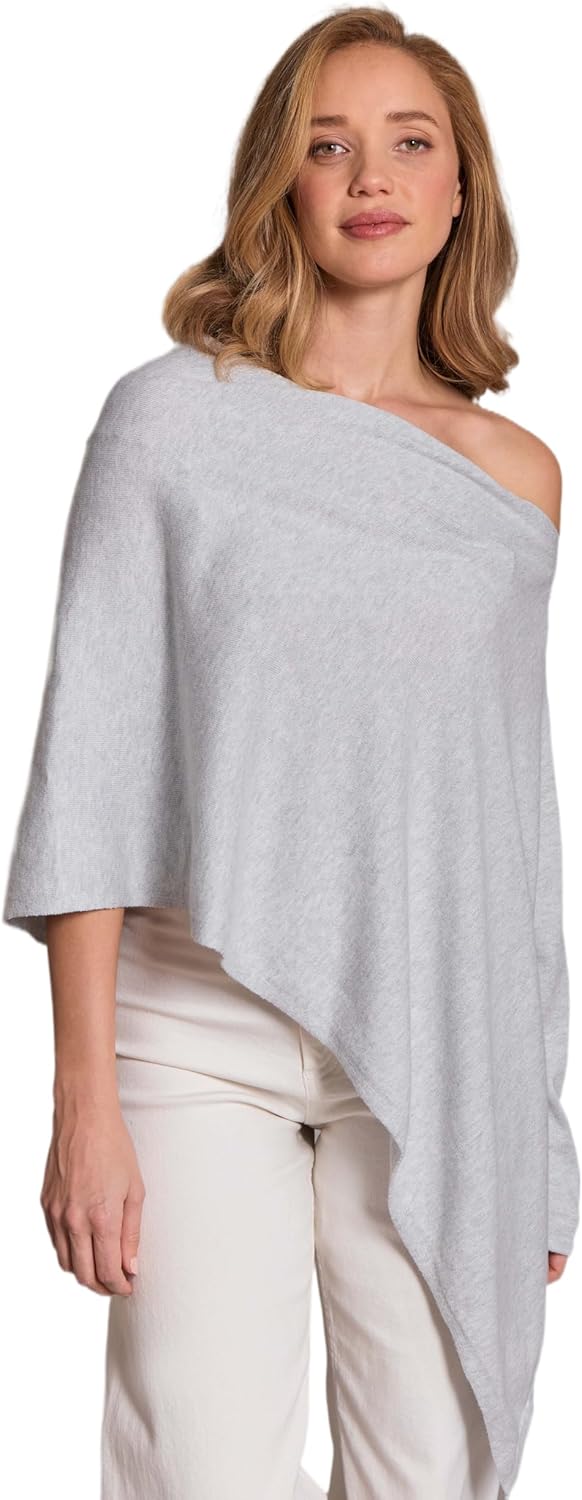Caroline Grace Cashmere Blend Poncho by Alashan Lightweight & Super Soft - 95% Cotton 5% Cashmere - Great Gift Item - Image 2
