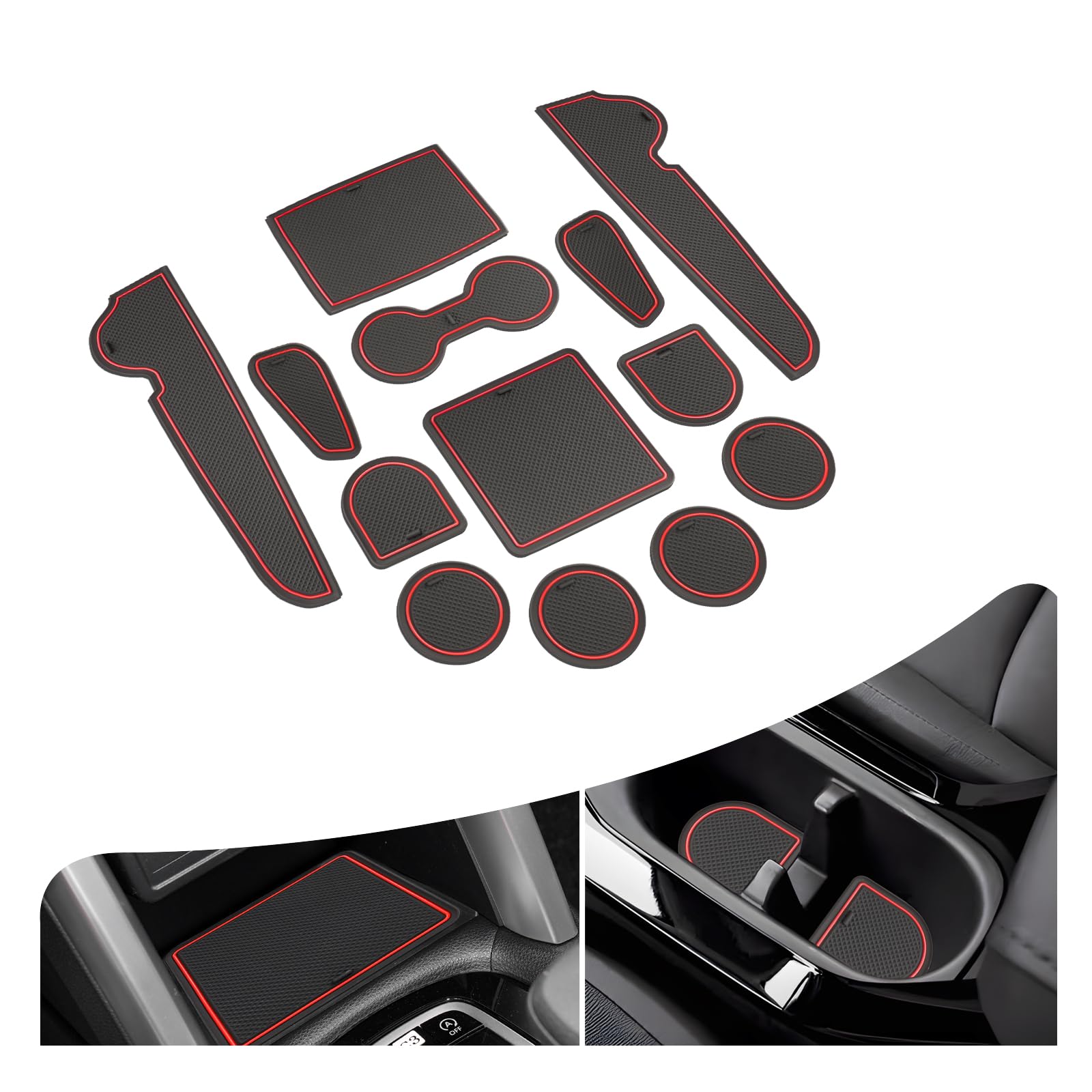 Accesorios Toyota Corolla Cross alfombrilla antideslizante ranura puerta goma roja
