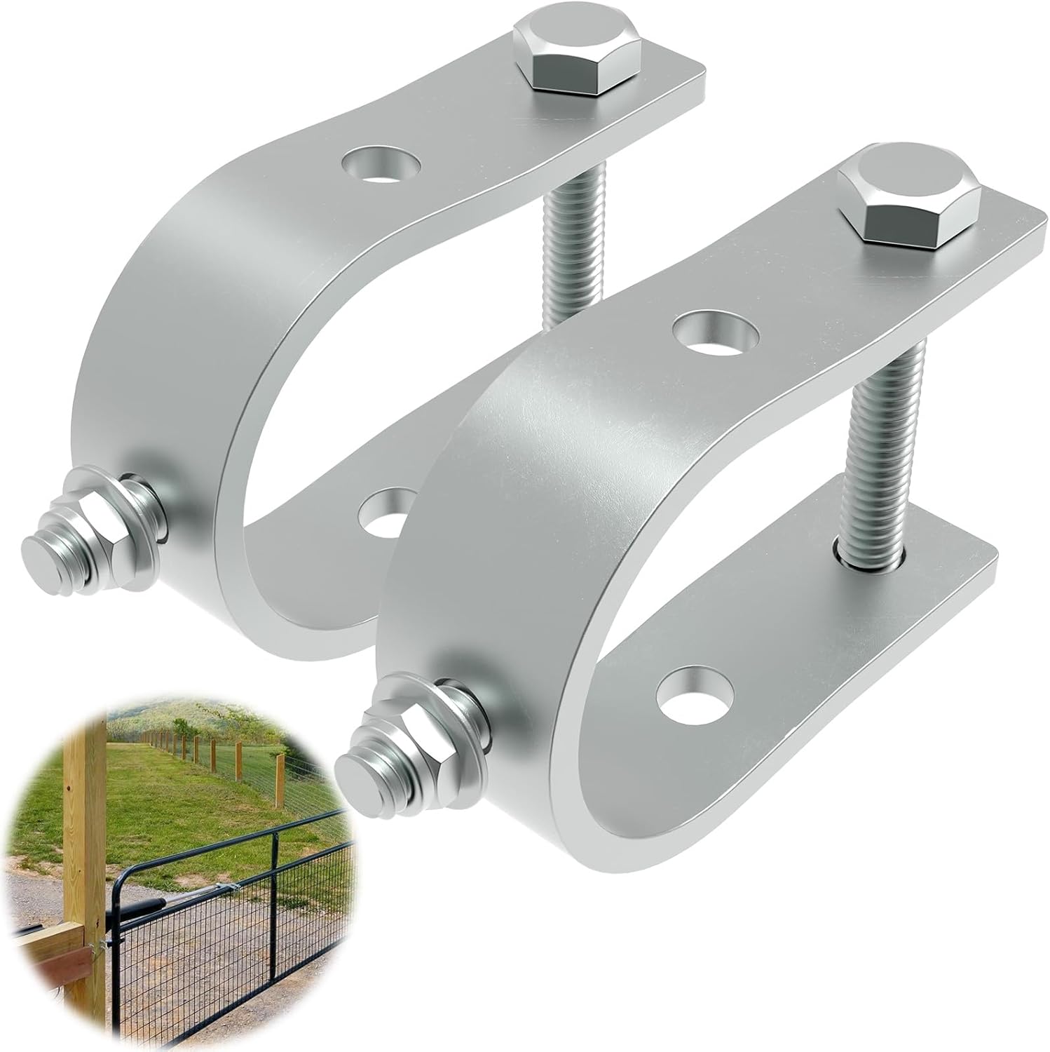 Universal Tube Bracket Kit for Automatic Gate Opener Systems Fits 1.6" to 2" Tubes