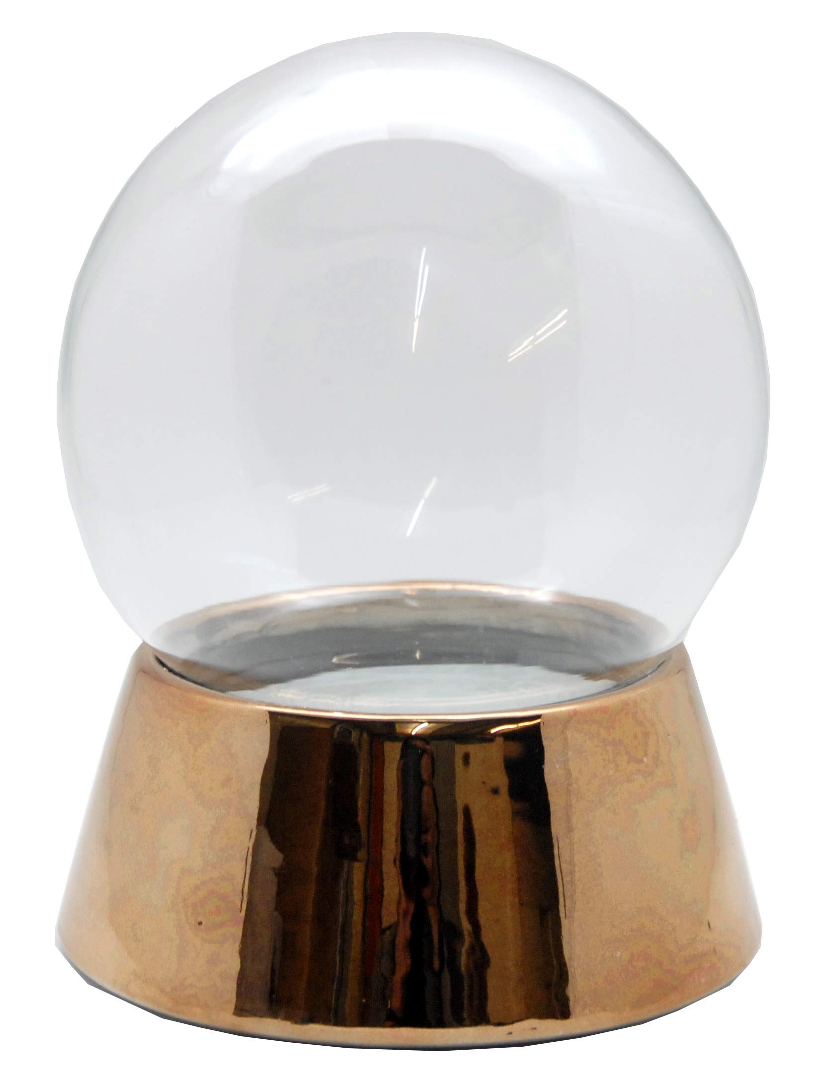 40039-150 mm Do-it-Yourself Snow Globe Craft Set with Glass Ball and Porcelain Base Copper Galvanised for Installation Music Box